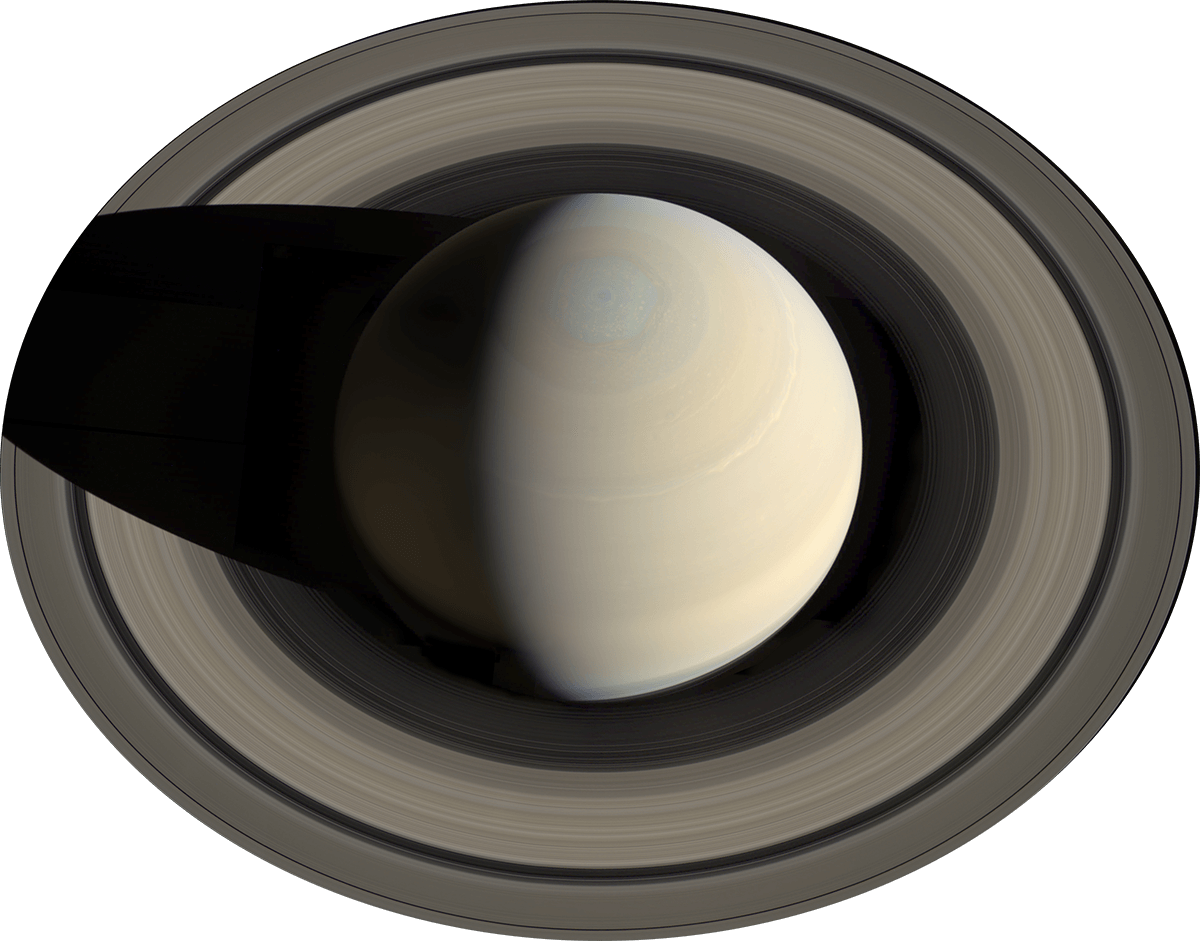 Планета Сатурн, вид сверху